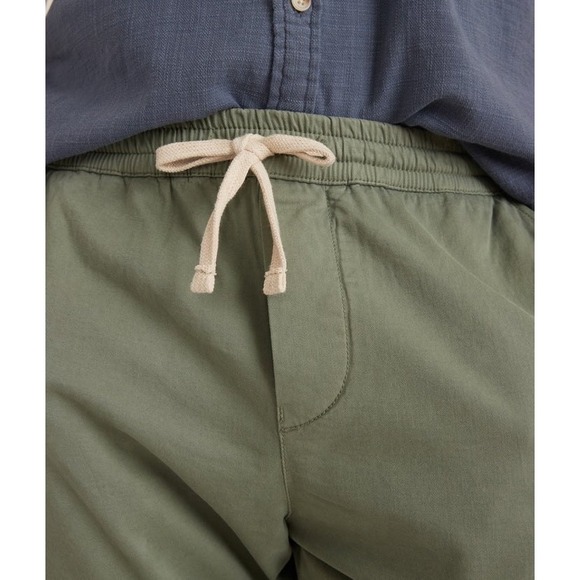 Marine Layer Mens Saturday Slim Fit Pants Olive Green Elastic Waist Large - Picture 2 of 15